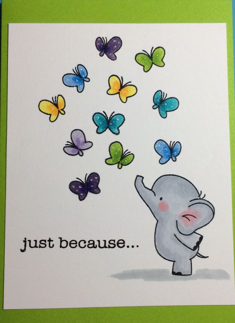 Cute Elephant Birthday Cards, Elephant Valentine Card, Elephant Stampin Up Cards, Elephant Cards Handmade, Elephant Birthday Card, Elephant Doodle, Elephant Butterfly, Elephant Valentine, Adorable Elephants