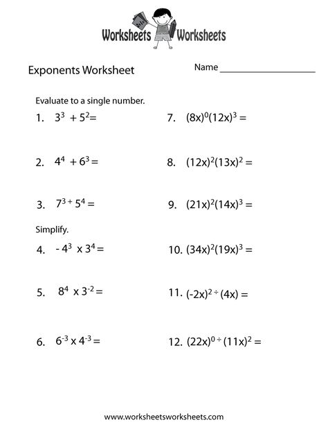 Exponents Review Worksheet Printable Algebra 2 Worksheets, Multiplication And Division Worksheets, Pre Algebra Worksheets, Exponent Rules, Exponent Worksheets, 6th Grade Worksheets, Algebra Worksheets, Word Problem Worksheets, Pre Algebra