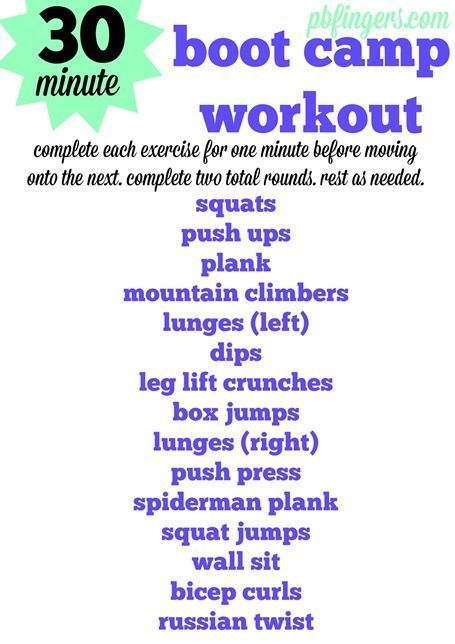 A boot camp workout that can be done almost anywhere in just 30 minutes ! Peanut Butter Fingers, Butter Fingers, Workout Cardio, Boot Camp Workout, Cardio Workouts, 30 Minute Workout, Popular Workouts, Circuit Workout, Circuit Training