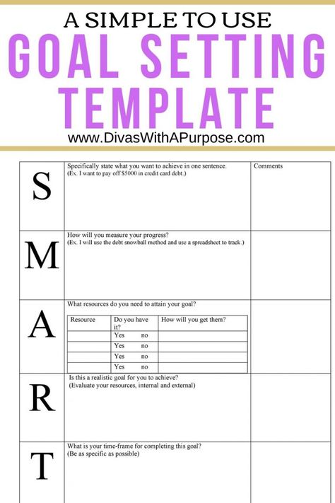 A simple to use goal setting template for your personal and professional goals.   Having a simple setting goals template can alleviate a lot of the mind clutter that comes with outlining what you want and need to accomplish.  #goalsetting #smartogals #goalsettingtemplate #goalsettingworksheet #freedownload #goals Life Plan Template, Goal Worksheet, Goal Setting Template, Goals Template, Goals Worksheet, Docs Templates, Writing Goals, Goal Setting Worksheet, Small Business Plan