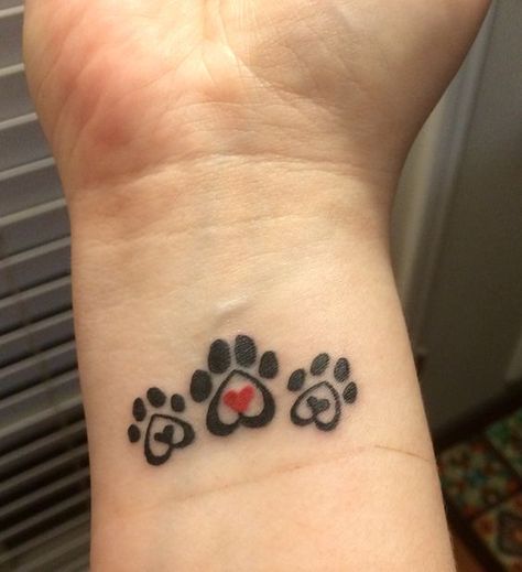 The 80+ Cutest Paw Print Tattoos Ever – Page 2 – The Paws Nina Tattoo, Paw Print Tattoos, Katie Bell, Tattoos For Dog Lovers, Dog Memorial Tattoos, Pawprint Tattoo, Dog Paw Tattoo, Birthday Tattoo, Clover Tattoos