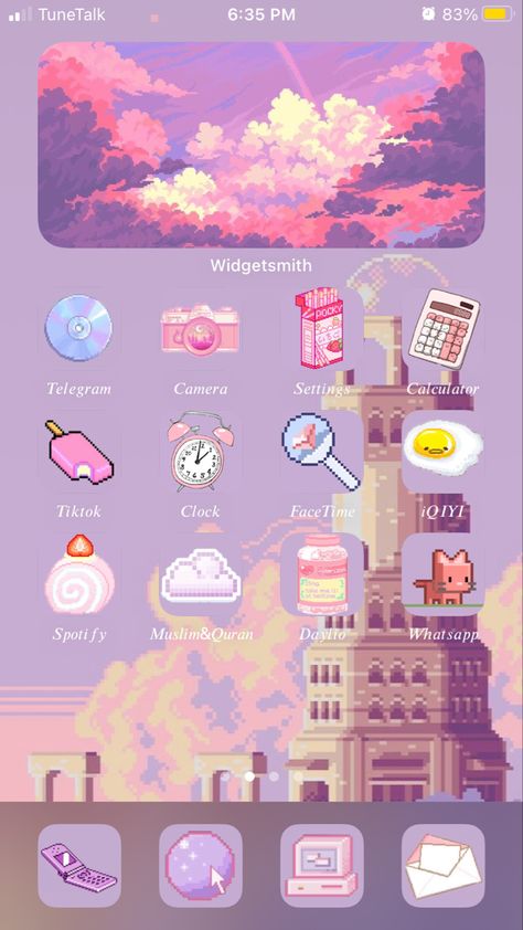 Pixel 7 Aesthetic, Kawaii Pixel Art Wallpaper, Pixel Iphone Layout, Widget Design Pink, Pixel Homescreen Layout, Pixel Phone Theme, Pink Pixel Art Wallpaper, Pink Pixel Wallpaper, Pixel Phone Icon