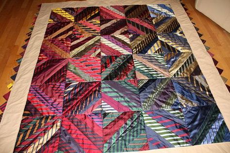 Neck Tie Quilts, Neck Tie Projects, Necktie Quilts, Mens Ties Crafts, Necktie Projects, Handkerchiefs Crafts, Tie Projects, Tie Quilts, Necktie Quilt