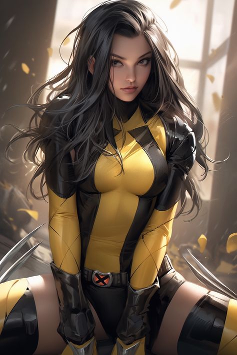 Female Comic Characters Marvel, Laura X-23, Marvel Woman Characters, Omen Pfp, Super Hero Female, Wolverine Oc, Lady Wolverine, X 23 Laura Kinney, X23 Marvel