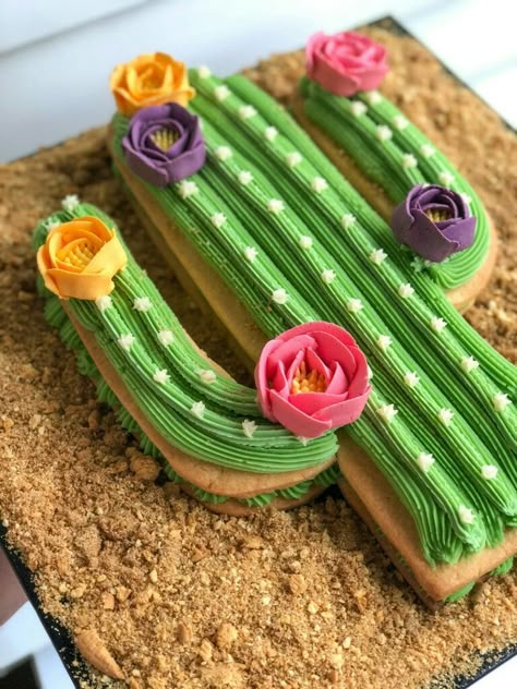 Cactus Cookie Cake, Cactus Cake, Cake Style, Fiesta Birthday Party, Cactus Party, Fiesta Theme, Shaped Cake, Fiesta Birthday, Fashion Cakes