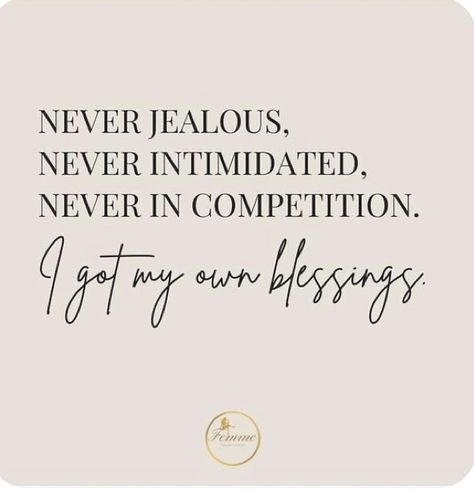 ✨ Embrace Your Blessings: No Jealousy, No Competition, Just Confidence! ✨ Living a life free from jealousy, intimidation, and competition by focusing on our blessings and cultivating a positive mindset. 🙌 Embrace self-love, gratitude, and personal growth every day to boost your confidence and well-being. Let’s uplift each other and celebrate our unique journeys! 💖 . . . #PositiveMindset #SelfConfidence #Gratitude #Empowerment #Blessings #SelfLove #InspirationalQuotes #Motivation #PersonalGr... No Jealousy, No Competition, Boost Your Confidence, Positive Mindset, Self Confidence, Personal Growth, Gratitude, Well Being, Self Love