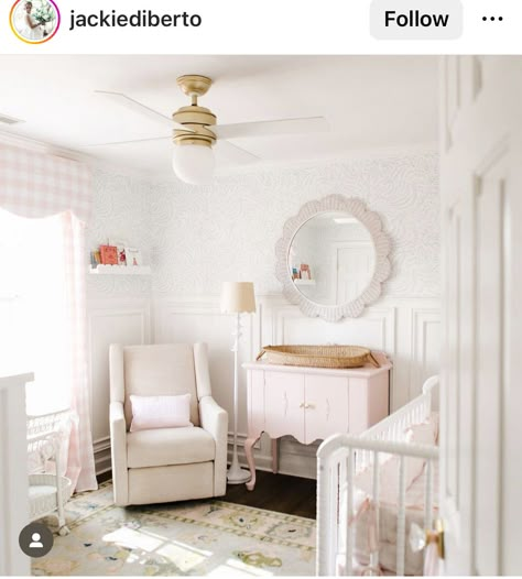 Pink And Green Nursery, Pretty Nursery, Vintage Girl Nursery, Nursery Details, Nursery Interior Design, Girly Nursery, Nursery Planning, Fun Nursery, Toddler Girl Room