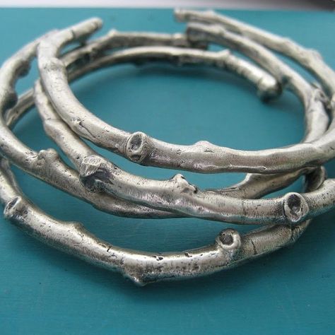 Twig Bracelet, Branch Bracelet, Twig Jewelry, Bangles Bracelets, Lovely Jewellery, Contemporary Jewelry, All That Glitters, Silver Jewellery, Silver Bracelets