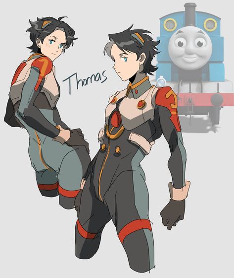 Thomas And His Friends, Animation Classes, Cartoon As Anime, Train Art, Anime Version, Cyberpunk Character, Thomas The Tank, Thomas The Train, Thomas The Tank Engine