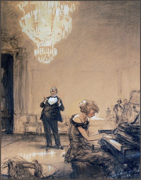 Henry Patrick Raleigh, 20s Art, Story Illustration, Playing The Piano, Wow Art, Art Masters, The Piano, Old Art, A Drawing