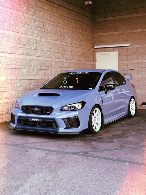 Subaru Sports Car, Cars With Spoilers, Subaru Wrx Aesthetic, Cool Car Colors, Wrx Aesthetic, Blue Jdm Cars, Wrx Interior, Wrx Mods, Blue Subaru