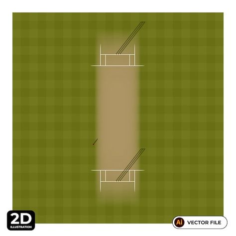 Cricket Pitch, Cricket Nets, About Cricket, House Map, Top View, Vector Photo, Premium Vector, Vector Illustration, Map