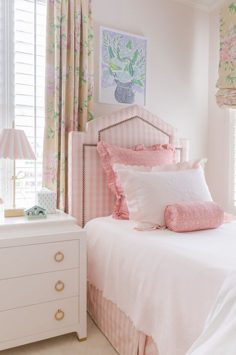 Green Hills Family Home — Alexander Interiors Southern Charm Bedroom Ideas, Pink And Yellow Room, Tennessee Homes, Green Girls Rooms, Pastel Pink And Yellow, Anna Louise, Green Apartment, Big Girl Bedrooms, Toddler Girl Room