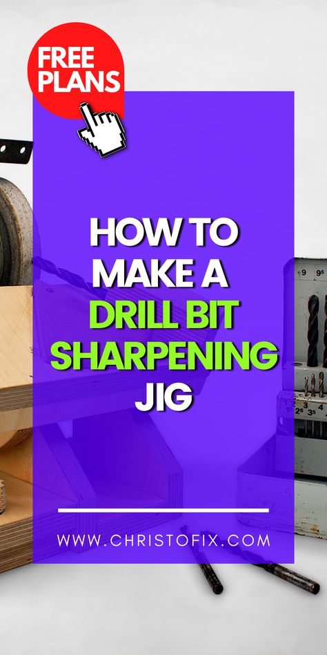 Drill Bit Sharpening Jig Diy, Drill Bit Sharpening, Drill Bit Sharpeners, Work Shop Building, Workshop Layout, Tool Board, Woodworking Jig, Woodworking Joinery, Sharpening Tools