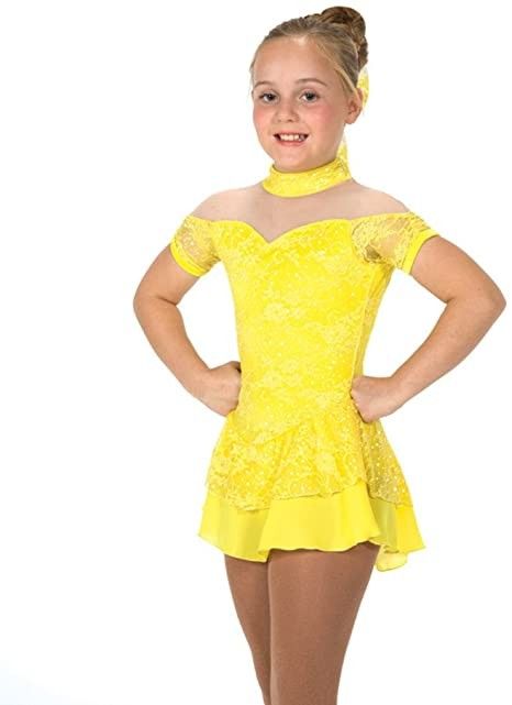 Yellow Ice Skating Dress, Belle Outfit, Figure Skating Outfits, Figure Skating Dress, Ice Skating Dresses, Disney Princes, Theme Dress, Skating Dress, Belle Dress