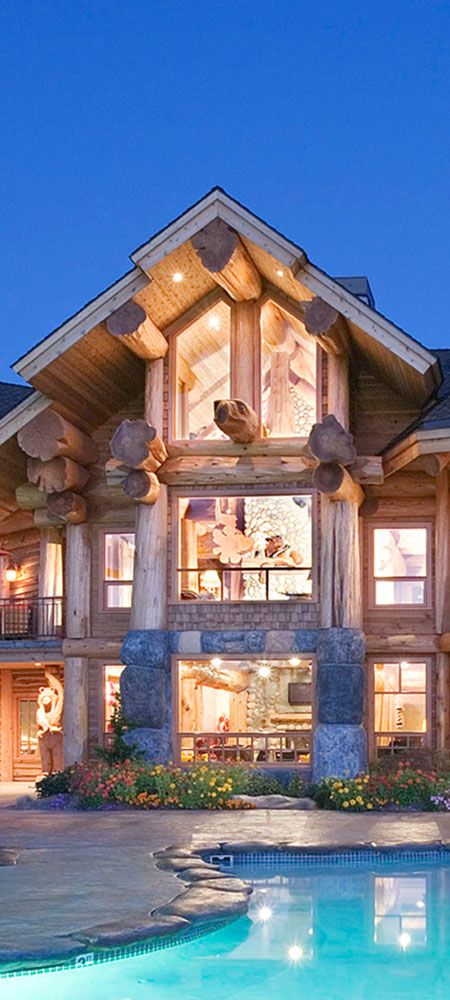 Luxury Cabin Homes, Rustic Chalet, Log Houses, Timber Cabin, Log Home Living, Rustic Homes, Log Home Interiors, Log Cabin Rustic, Amazing Homes