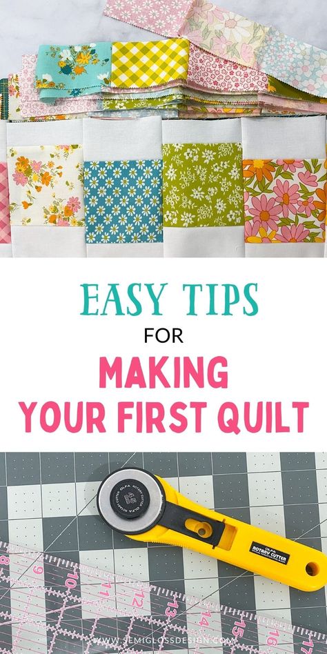 Looking to get started quilting? These quilting tips for beginners will help make the process easier for your first quilt. #QuiltingTips Beginner Hand Quilting, Easy Hand Quilting, Unique Craft Ideas, Home Sewing Projects, Easy Craft Ideas For Kids, Beginner Quilting Projects, Quilt Planner, Unique Sewing Projects, Beginner Quilting