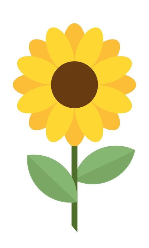 Sunflower Icon, Sunflower Clipart, Coding Apps, Flower Clipart, Graphic Logo, Flower Clip, Flat Style, Yellow Flower, Flower Illustration