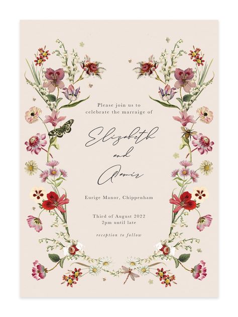 Alice Temperley’s Wedding Invitations Are Here—And They’re Perfect for the 2022 Bride | Vogue Spring Wedding Invitations Rustic, Rustic Place Cards, Bride Card, Digital Invitations Wedding, Alice Temperley, Event Card, Wedding Order, Blue Wedding Invitations, Engagement Invitations