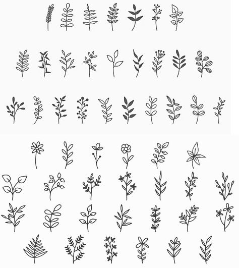 Small Plant Tattoo, Tiny Doodles, Font Doodle, Paint For Beginners, Plant Drawings, Uno Cards, Initial Art, Nature Tattoo, Plant Tattoo