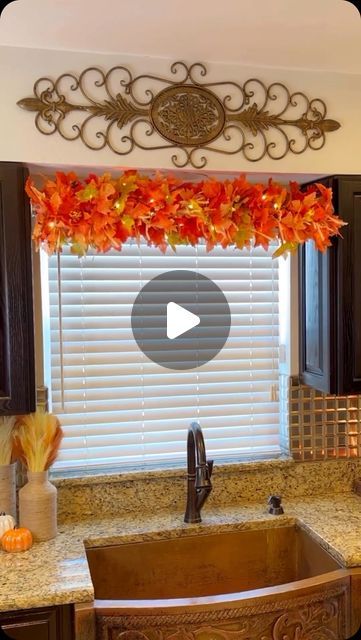 Shower Curtain Rod Fall Garland, Tension Rod Garland Fall, Fall Pool Noodle Garland, Fall Tree Skirt, Fall Garland On Curtain Rod, Diy Fall Garland Using Pool Noodle, Pool Noodle Fall Decor, Pool Noodle Fall Garland, Easy Fall Decorations Diy