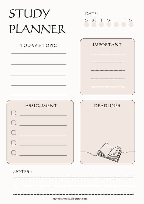 Student Daily Planner Aesthetic, Student Planner Aesthetic, Aesthetic Daily Routine Planner, Daily Assignment Planner, Daily Planner Student, Free Study Planner, Good Notes Daily Planner, Student Daily Planner Template, Pagan Planner