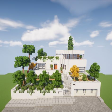 Minecraft modern art deco 1950's house :3. Deco Minecraft, Modern Minecraft House, City Minecraft, Modern Minecraft, Modern Minecraft Houses, Minecraft Modern, Easy Minecraft Houses, 1950s House, Minecraft City