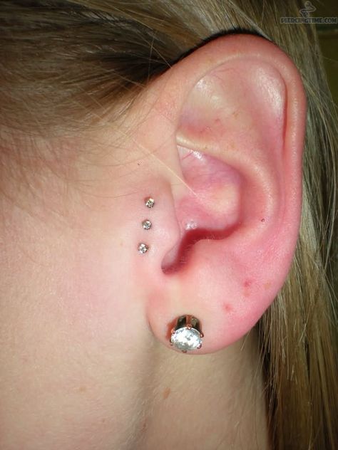 Triple Surface Tragus Surface Tragus Piercing, Mixing Hair Color, Surface Tragus, Surface Piercing, Tragus Piercing Jewelry, Pretty Ear Piercings, Cute Piercings, Tragus Piercing, Tragus Piercings