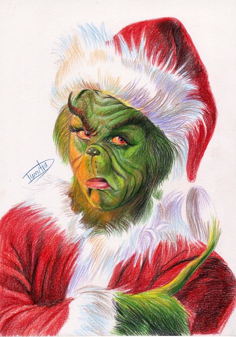 Grinch Full Body Drawing, Realistic Grinch Drawing, Christmas Grinch Drawings, Christmas Drawing Ideas Realistic, Christmas Drawings Grinch, Christmas Drawings Realistic, Christmas Drawing Grinch, Grinch Christmas Drawing, Grinch Drawing Ideas