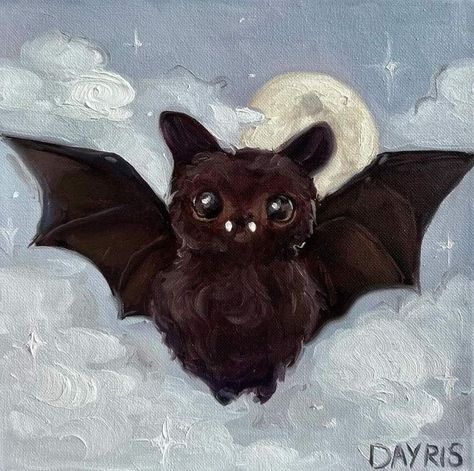 Take It Or Leave It, Cute Bat, Cute Paintings, Cute Canvas, Arte Inspo, Dessin Adorable, Cute Little Drawings, Cute Animal Drawings, Coven