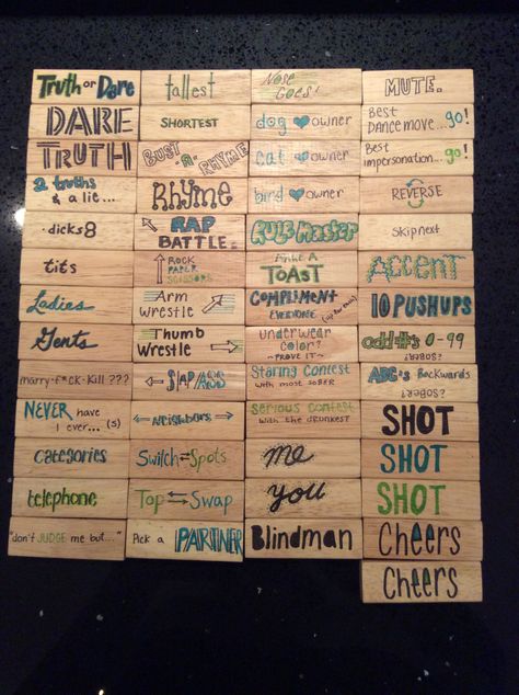 Drinking Game drunk Jenga 21 truth or dare Jenga Game Truth Or Dare, Truth Or Dare Drinking Game, Jenga Dares Ideas, Balloon Truth Or Dare, Jenga Truth Or Dare Ideas, Jenga Dares, Drunk Jenga Blocks, Drinking Jenga Ideas, Drinking Dares