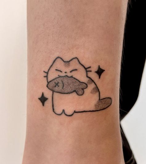 Soft Tattoo, See Tattoo, Cute Cat Tattoo, Funky Tattoos, Sharpie Tattoos, Cute Little Tattoos, Cute Tiny Tattoos, Tattoo Style Drawings, Unique Tattoo