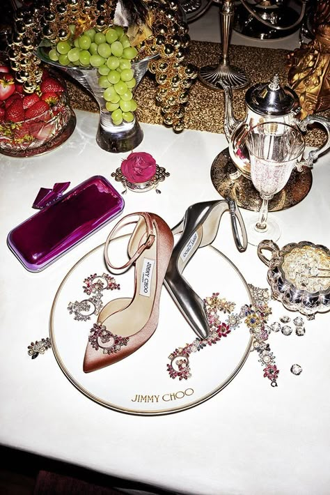 Fashion Still Life, Christmas Shoot, Jimmy Choo Bag, Jewelry Photography, Glitz And Glam, Creative Advertising, Ad Campaign, Photography Inspo, Look Fashion