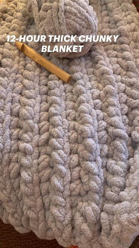 Great beginner crochet pattern uskng bulky yarn. Free pattern on the website. Chunky Crochet Throw Pattern, Super Bulky Crochet Blanket, Chunky Baby Blanket Crochet Pattern, Chunky Wool Crochet, Crochet Chunky Blanket, Thick Yarn Blanket, Chunky Crochet Throw, Chunky Blanket Pattern, Free Crochet Shawl