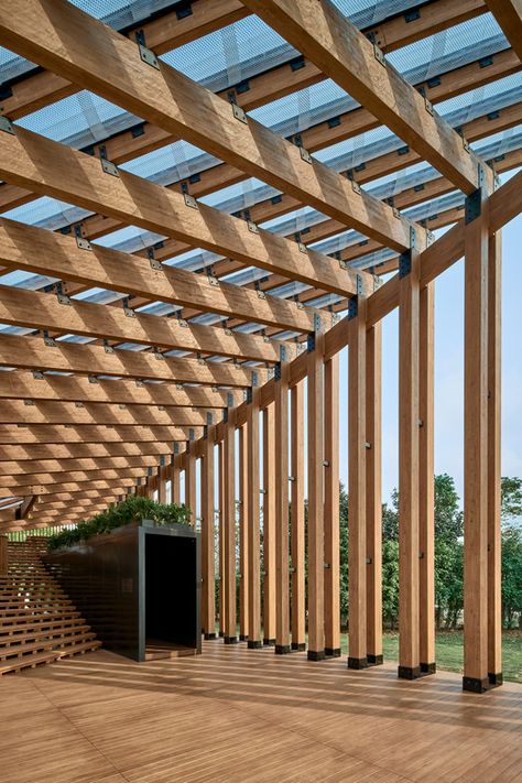 Gallery of Growing Up Pavilion / New Office Works - 3 Pavilion Wedding Decorations, Timber Pavilion, Water Pavilion, Timber Frame Pavilion, Wooden Pavilion, Barcelona Pavilion, Pavilion Plans, Park Pavilion, Henning Larsen