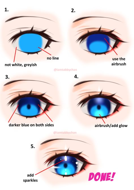 How To Draw Lifeless Eyes, Anime Eye Digital Art Tutorial, Anime Eye Rendering, Anime Blue Eyes Drawing, How To Draw Anime Eyes Digital, Anime Eyes Looking Down, Coloring Eyes Tutorial, Lifeless Eyes Drawing, Coloring Eyes Digital