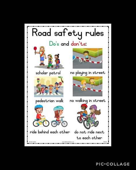 Road Safety Poster, Safety Rules For Kids, Pedestrian Walk, Safety Poster, Safety Posters, Safety Rules, Life Mantras, Vedic Art, Road Safety