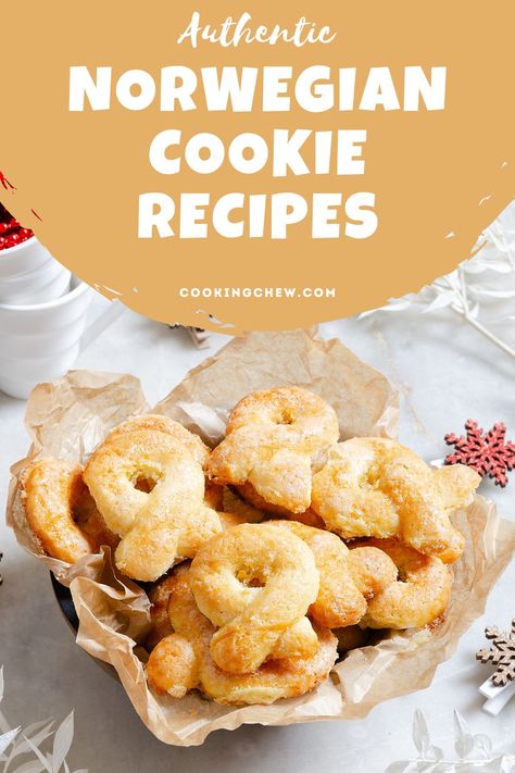 These authentic Norwegian cookie recipes are so simple and delicious, you'll want to make them again and again. Bring the taste of Norway to your cookie table with these sweet treats! Scandinavian Cookies Recipes, Norwegian Cookies Christmas, Nutmeg Cookies, Norwegian Christmas Cookies, Norwegian Cookies, Sand Tarts, Norwegian Recipes, Cardamom Cookies, Brown Butter Cookies