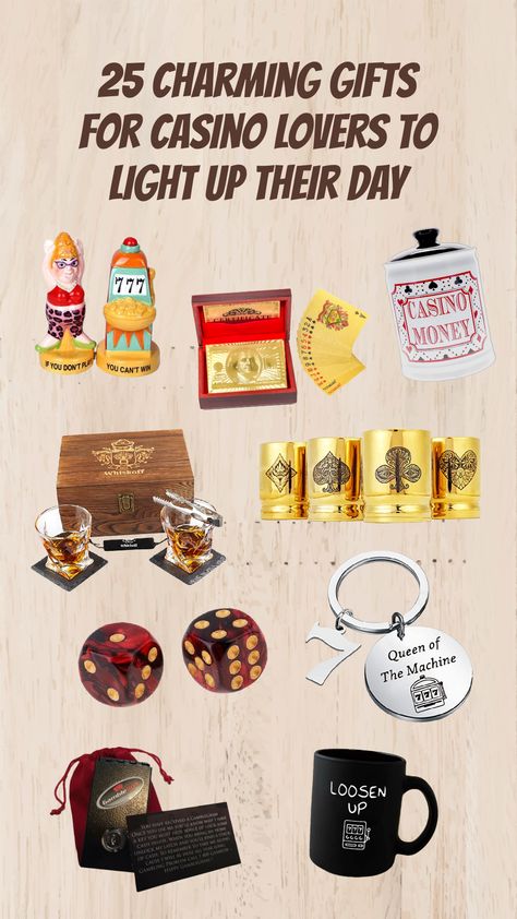 Suppose you are not really familiar with casinos, but still want to find gifts for casino lovers? Don’t worry, we got you covered! To answer your issue, we have compiled charming gifts for casino lovers that will bring positive vibes around them. Let’s check this out! Gambler Gift Ideas, Gifts For A Gambler, Gifts For Gamblers, Gambling Gift Ideas, Ace Card, Money Jars, Work Anniversary, Bf Gifts, Gambling Gift