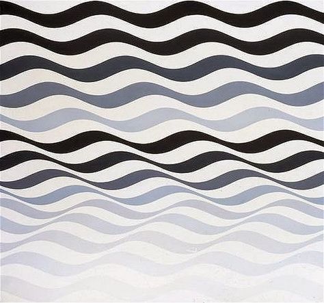 Rhythm -  The design has a flowing rhythm that follows the line pattern. Bridget Riley Op Art, Rhythm Art, Bridget Riley, Victor Vasarely, Optical Art, Wavy Lines, Principles Of Design, Art Uk, Elements Of Art