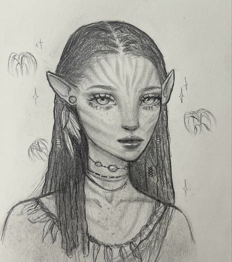 Avatar Drawing Easy, Avatar Drawing Sketches, Neytiri Drawing, Avatar Drawings Pandora, Avatar Sketch, Omatikaya Clan, Avatar Drawing, Avatar Babies, Doodle Art For Beginners