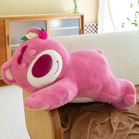 MINISO Cute Lying Strawberry Bear Doll Kawaii Cartoon Plush Toy Super Soft Sleeping Pillow Birthday Gift Valentine's Day Gift - AliExpress Big Plush, Strawberry Bear, Anime Toys, Cute Strawberry, Sleep Pillow, Kids Birthday Gifts, Bear Doll, Cute Toys, Soft Dolls