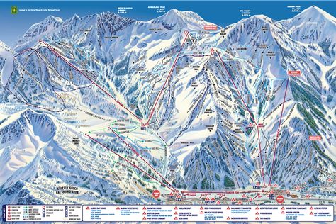 Alta Ski Resort - Map, Weather & Information - Ski Utah Alta Ski, Utah Skiing, Powder Skiing, Utah Mountains, Ski Trails, Trail Map, Mountain Canvas, Photo Panel, Park City Utah