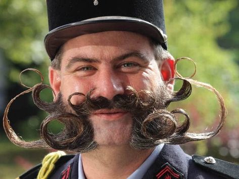 5 Creepy Mustache Mistakes to Stay Away From  #hair #men #style Beard Competition, Curly Mustache, Crazy Beard, Beards And Mustaches, Growing A Mustache, Mustache Styles, Mustache Men, Moustaches, Beard No Mustache