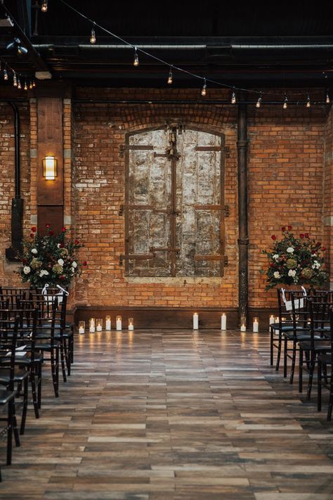 Vintage Glam Decor, Brick Wedding Venue, Brick Wedding, Bridge Wedding, Brooklyn Wedding Venues, Batman Wedding, Event Venue Spaces, Vintage Glam Wedding, Industrial Chic Wedding