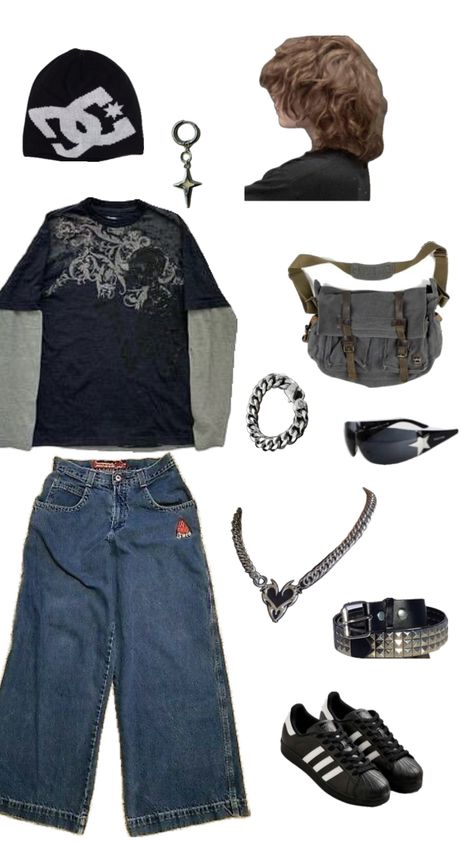 y2k grunge boy #y2k #grunge #outfitinspo #skater #vintage Grunge Style Men 90s, Y2k Skater Outfits Men, Guy Outfits Y2k, 2000s Skater Fashion Men, Y2k Grunge Fits Men, 00s Skater Fashion, Y2k Grunge Outfits Masc, Boys Y2k Outfits, Boys Grunge Outfits