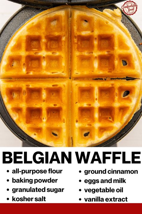 This Belgian waffle recipe takes just minutes to prepare and yields delicious, fluffy waffles with a crisp golden exterior that are perfect for breakfast or lunch. All you need is a few pantry staples and a waffle maker, and you're ready to go! Easy Belgian Waffle Recipe, Best Belgian Waffle Recipe, Belgian Waffle Recipe, Belgian Waffles Recipe, Fluffy Waffles, Belgian Waffle Maker, Homemade Waffles, Fresh Fruit Salad, Waffle Recipe