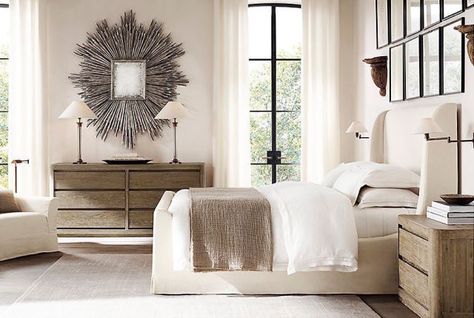 Restoration Hardware Is Looking To Get Into The Hotel Game  - ELLEDecor.com Chalk Painting, Painting Furniture, Design Del Prodotto, Bedroom Layouts, Master Bedrooms Decor, Contemporary Bedroom, Modern Bed, Beautiful Bedrooms, Restoration Hardware