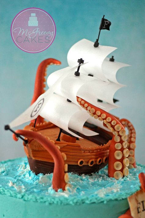 The Making of A Pirate Ship Cake (A mini tutorial) | Cakeheads Lego Night, Crab Bake, Pirate Ship Cake, Pirate Cakes, Pirate Birthday Cake, Pirate Ship Cakes, Ship Cake, Boat Cake, Pirate Party Ideas