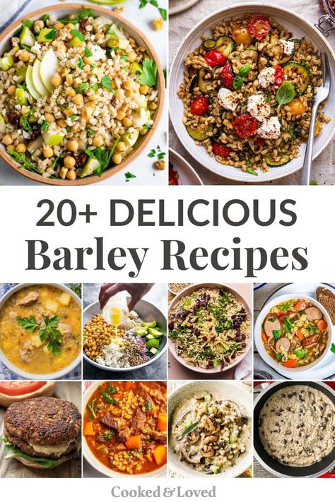 20 Barley Recipes (Soups, Salads & More) Meals With Barley, Soup Recipes With Barley, Barley Pearl Recipes, Barley Bowl Recipe, Pearl Barley Recipes Healthy, Quick Barley Recipes, Pot Barley Recipes, Barley Side Dish Recipes, Chicken And Barley Recipes